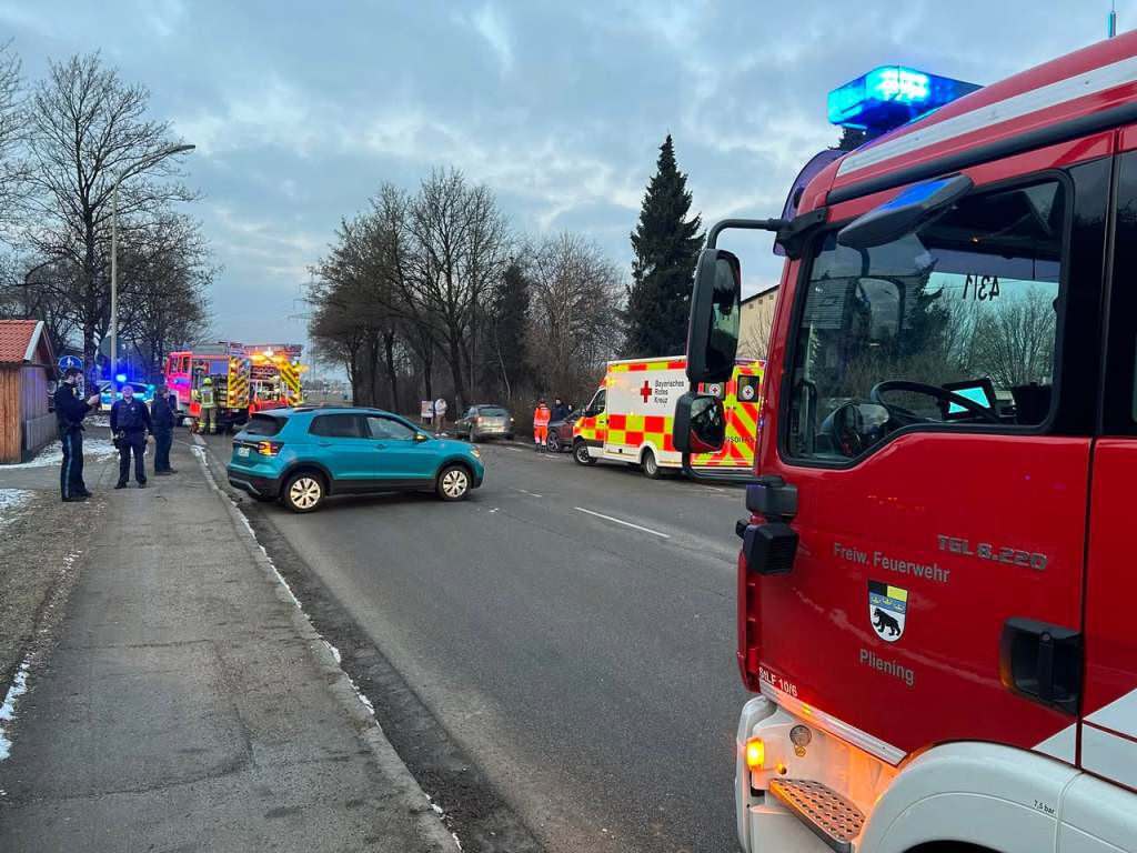 Verkehrsunfall in der Münchener Straße in Pliening, Februar 2025