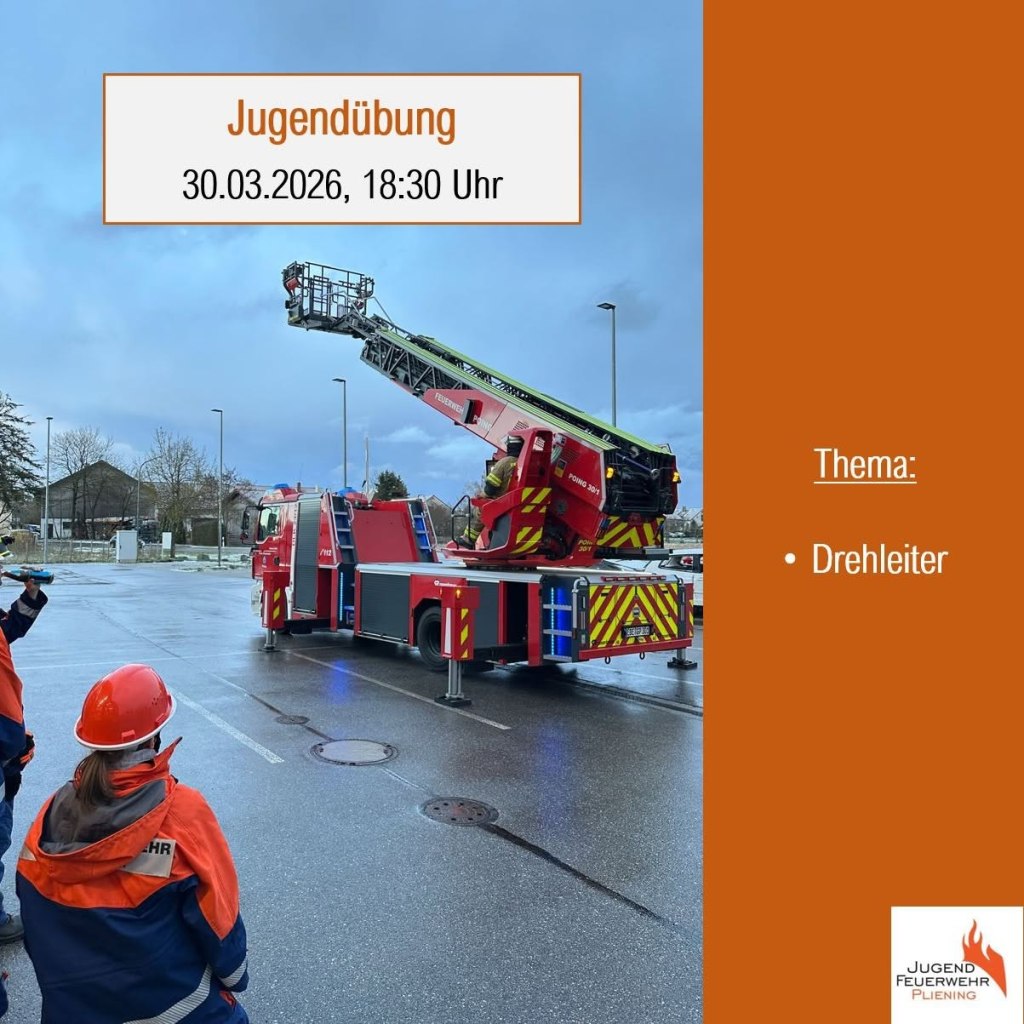 Besuch der Drehleiter der Feuerwehr Poing – Bild 1